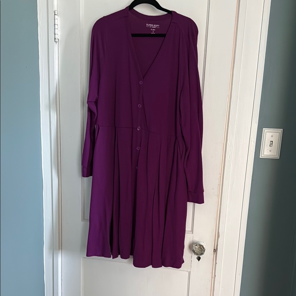 V-Neck Purple Dress